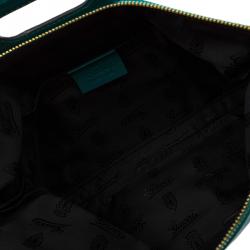 مملوكة مسبقًا حقيبة غوتشي غطاء قلاب لوسي شراشيب بامبو جلد خضراء