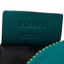 مملوكة مسبقًا حقيبة غوتشي غطاء قلاب لوسي شراشيب بامبو جلد خضراء