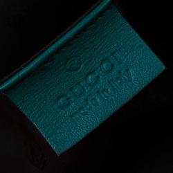 مملوكة مسبقًا حقيبة غوتشي غطاء قلاب لوسي شراشيب بامبو جلد خضراء