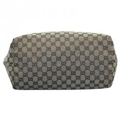Pre Owned Gucci Beige/Black GG Canvas Shopper Tote