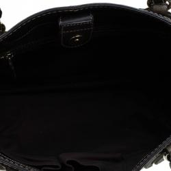 Pre Owned حقيبة يد غوتشي ميكس كانفاس مقوى كريستال GG عاجية/ بنية