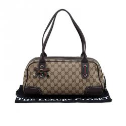 Pre Owned Gucci Beige/Ebony GG Canvas Princy Boston Bag