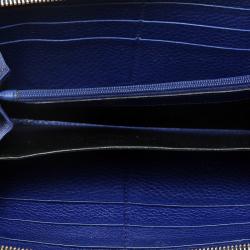Gucci Blue Guccissima Leather Zippy Wallet