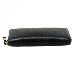 Gucci Blue Guccissima Leather Zippy Wallet