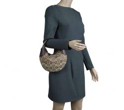 Pre Owned حقيبة غوتشي ميني كانفاس مطبوع هورسبيت عاجية/ بيج