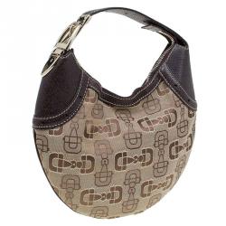 Pre Owned حقيبة غوتشي ميني كانفاس مطبوع هورسبيت عاجية/ بيج