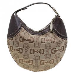 Pre Owned حقيبة غوتشي ميني كانفاس مطبوع هورسبيت عاجية/ بيج