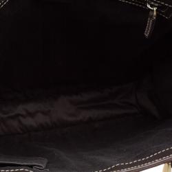 Pre Owned حقيبة يد غوتشي فيرتيكال كانفاس GG وسويدي بنية