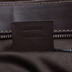 Pre Owned حقيبة يد غوتشي فيرتيكال كانفاس GG وسويدي بنية