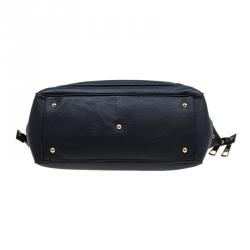 Pre Owned Gucci Black Leather Medium 1973 Top Handle Bag