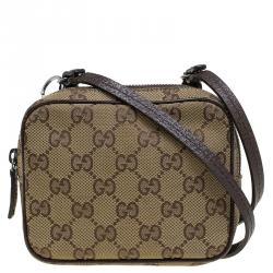 Pre Owned Gucci Beige GG Canvas Mini Messenger Bag