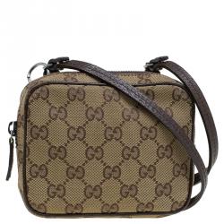 Pre Owned Gucci Beige GG Canvas Mini Messenger Bag