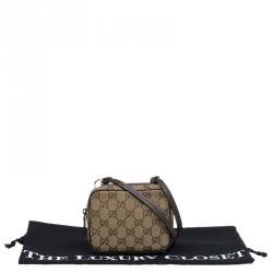 Pre Owned Gucci Beige GG Canvas Mini Messenger Bag