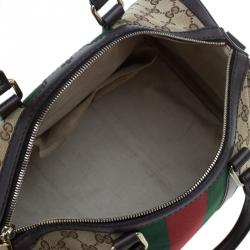 مملوكة مسبقًا حقيبة بوسطن غوتشي فينتاج ويب جي جي كانفاس بيج/ بني متوسطة 