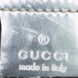 Pre Owned Gucci White/Gold GG Supreme Coated Canvas Top Handle Bag