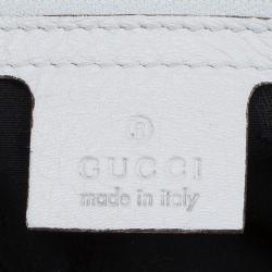 Pre Owned Gucci Off White Leather Medium Jungle Hobo