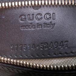 Pre Owned Gucci Black Smooth Leather Stirrup Top Handle Bag