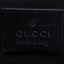 Pre Owned Gucci Black GG Canvas Studded Horsebit Chain Clutch