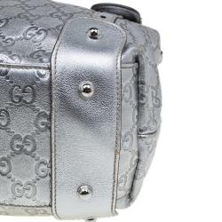 مملوكة مسبقًا Gucci Silver Guccissima Leather Medium Horsebit Pelham Shoulder Bag