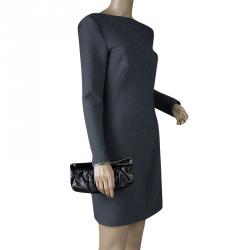 مملوكة مسبقًا حقيبة كلاتش غوتشي حمالة معصم بوب نايت جلد سوداء ميتالك