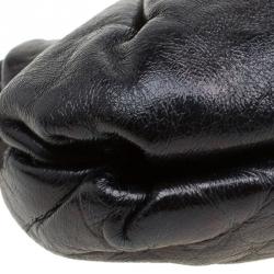 مملوكة مسبقًا �حقيبة كلاتش غوتشي حمالة معصم بوب نايت جلد سوداء ميتالك