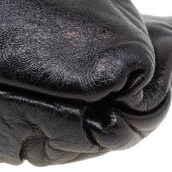 مملوكة مسبقًا حقيبة كلاتش غوتشي حمالة معصم بوب نايت جلد سوداء ميتالك