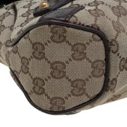 Pre Owned حقيبة كتف غوتشي هورسبيت كانفاس GG بيج