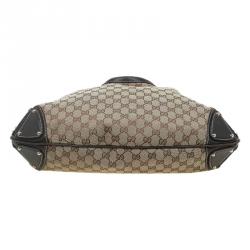 Pre Owned Gucci Beige Monogram Canvas Large Indy Top Handle Bag