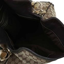 Pre Owned Gucci Beige Monogram Canvas Large Indy Top Handle Bag