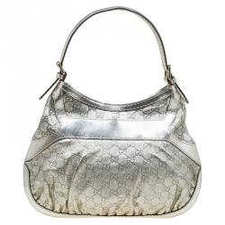 Pre Owned Gucci Light Gold Guccissima Leather Medium Queen Hobo