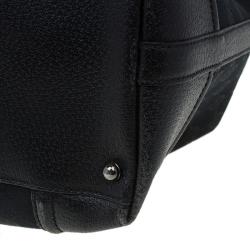 Pre Owned حقيبة غوتشي ويب تريشر بوسطن كبيرة كانفاس أسود GG و جلد