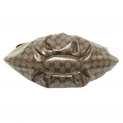 Pre Owned حقيبة غوتشي قلب بابسوكا كانفاس مقوى كريستال GG عاجية/ بيج