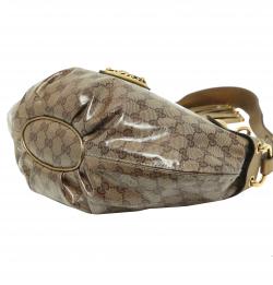 Pre Owned حقيبة غوتشي قلب بابسوكا كانفاس مقوى كريستال GG عاجية/ بيج