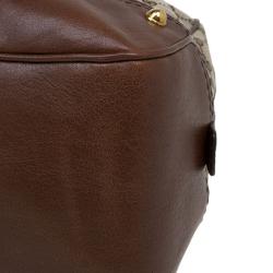 مملوكة مسبقًا حقيبة غوتشي بوسطن جوكي جلد وكانفاس GG بنية/ بيج