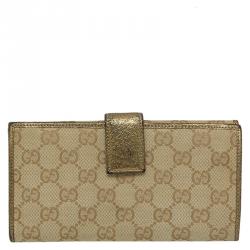 Gucci Beige/Gold GG Canvas Princy Continental Wallet