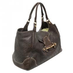 Pre Owned Gucci Dark Brown Guccissima Leather Large New Pelham Tote