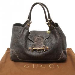 Pre Owned Gucci Dark Brown Guccissima Leather Large New Pelham Tote