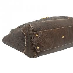 Pre Owned Gucci Dark Brown Guccissima Leather Large New Pelham Tote