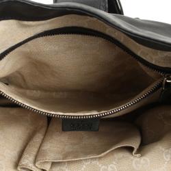 مملوكة مسبقًا Gucci Black Leather Soft Stirrup Shoulder Bag