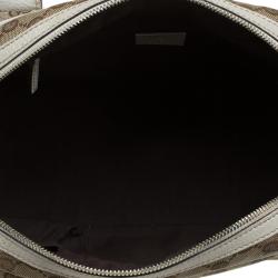Pre Owned Gucci Beige/Off White GG Canvas and Leather Princy Boston Bag