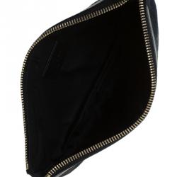 مملوكة مسبقًا Gucci Black GG Canvas Interlocking G Wristlet Pouch