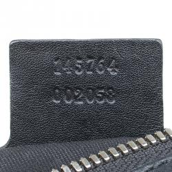 Pre Owned Gucci Black Leather Horsebit Embossed Buckle Hobo