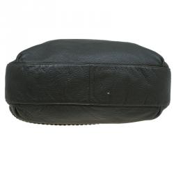 Pre Owned Gucci Dark Green Pebbled Leather Large Wave Hobo