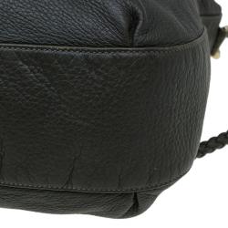 Pre Owned Gucci Dark Green Pebbled Leather Large Wave Hobo