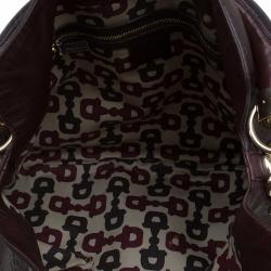 Pre Owned Gucci Dark Burgundy Guccissima Leather Medium Babouska Indy Top Handle Bag