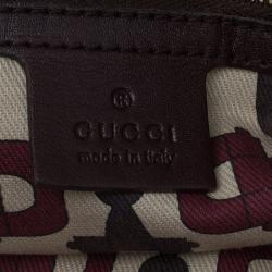 Pre Owned Gucci Dark Burgundy Guccissima Leather Medium Babouska Indy Top Handle Bag
