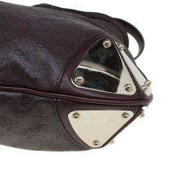Pre Owned Gucci Dark Burgundy Guccissima Leather Medium Babouska Indy Top Handle Bag