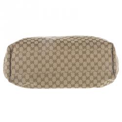 مملوكة مسبقًا Gucci Beige/Ebony GG Canvas Large Sukey Tote