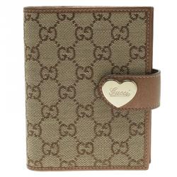 Gucci Beige GG Canvas Heart Ring Agenda