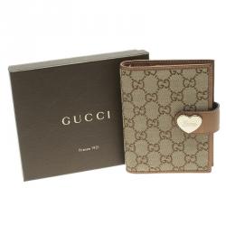 Gucci Beige GG Canvas Heart Ring Agenda